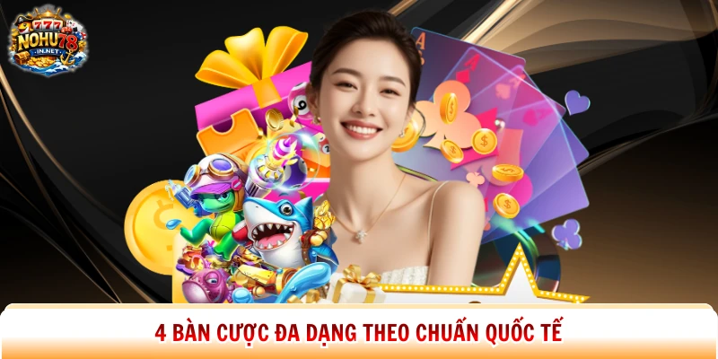 4 bàn cược đa dạng theo chuẩn quốc tế